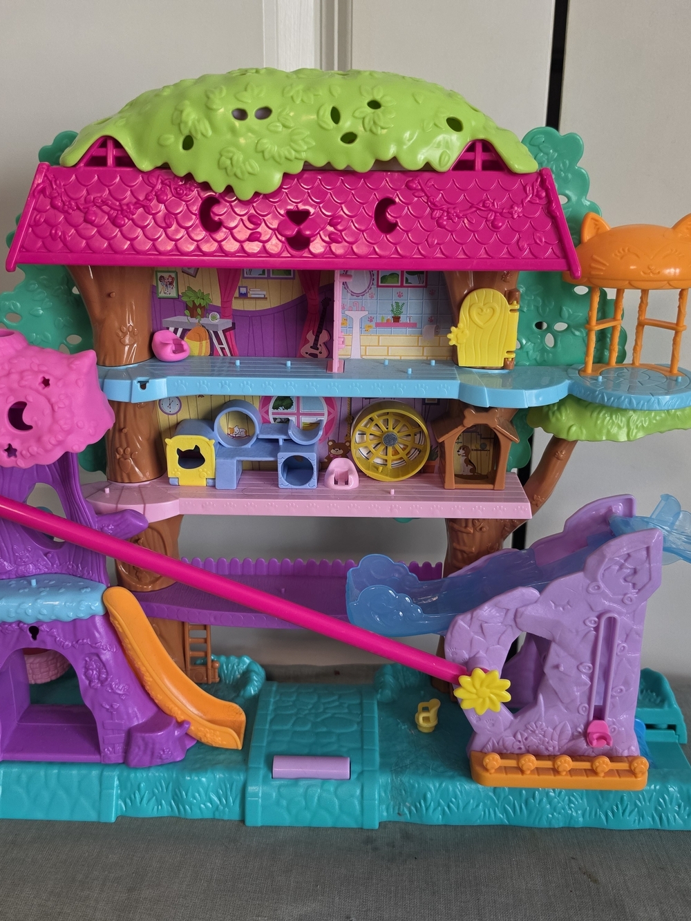 Colorful Kids Treehouse Playset - Pink & Green
